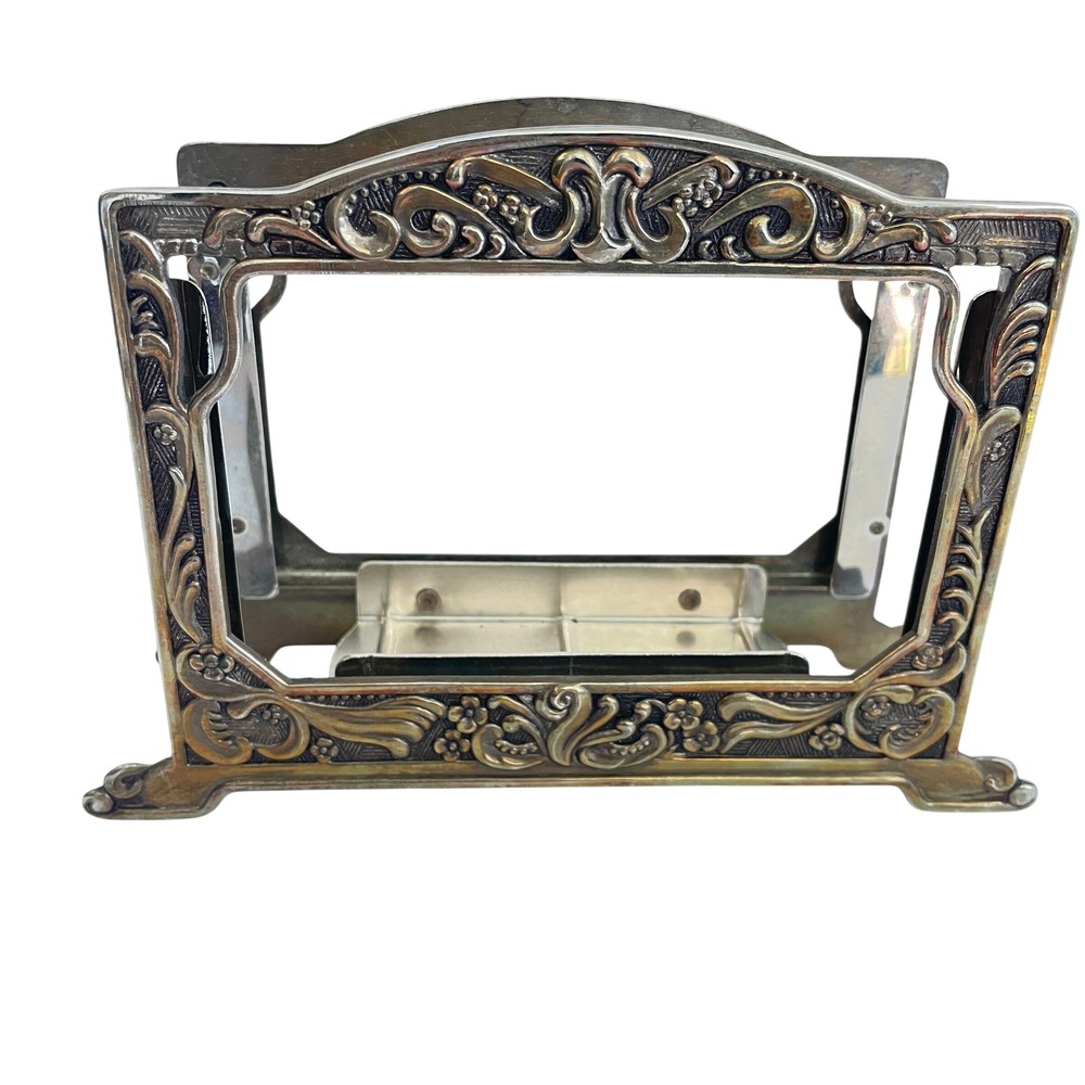 Godinger Silver Art Co Ornate Napkin Letter Holder‎ Double Sided Photo Frame